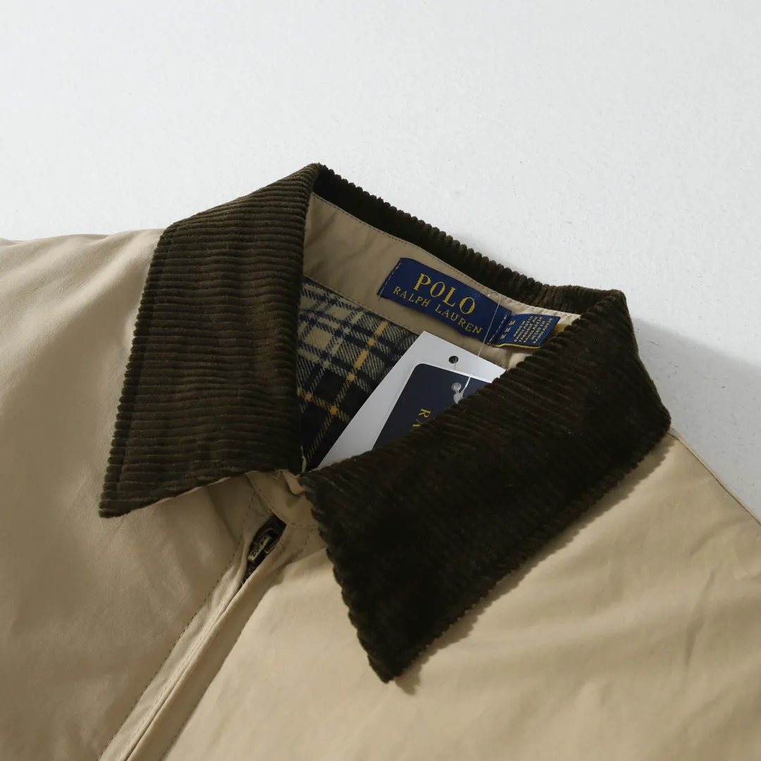 P370 #R52 Ralph Lauren vintage vintage corduroy lapel thickened cotton jacket. Same style for men and women. I bought this style at a second-hand store in Shanghai for a long time. This style is a thin cotton jacket. The difference is from the pictures on the market. The fabric is high-density sand-washed pure cotton fabric. Custom-woven corduroy fabric. It feels delicate and smooth. Thick. Lined plaid lining. Mold-opening hardware accessories. Customized pocket labels. All original versions are consistent and exquisite in workmanship. The accessories are complete and the quality is as good as ever. It is only reflected in the details. Color: Khaki Size: M L